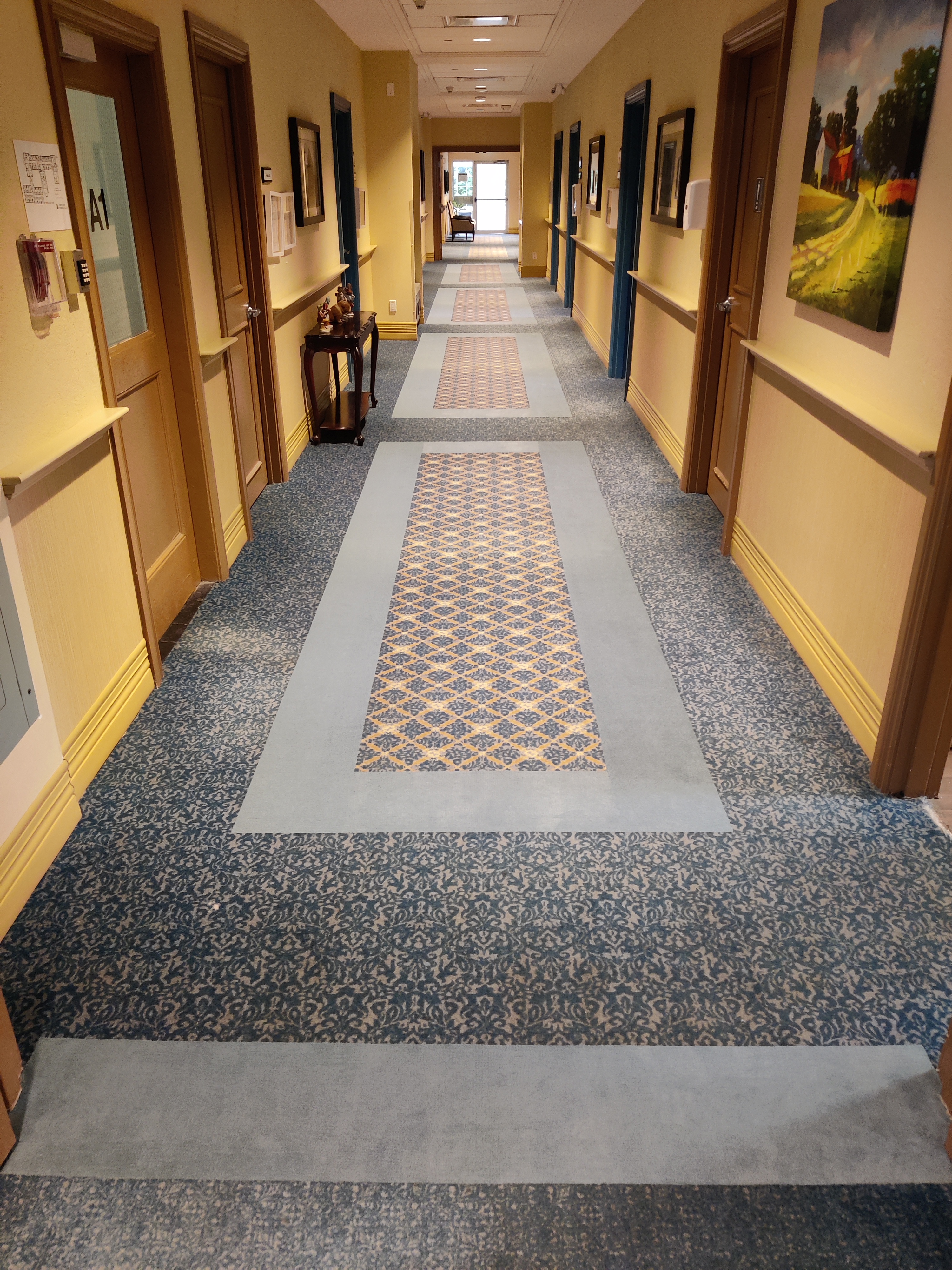 Commercial carpet installation